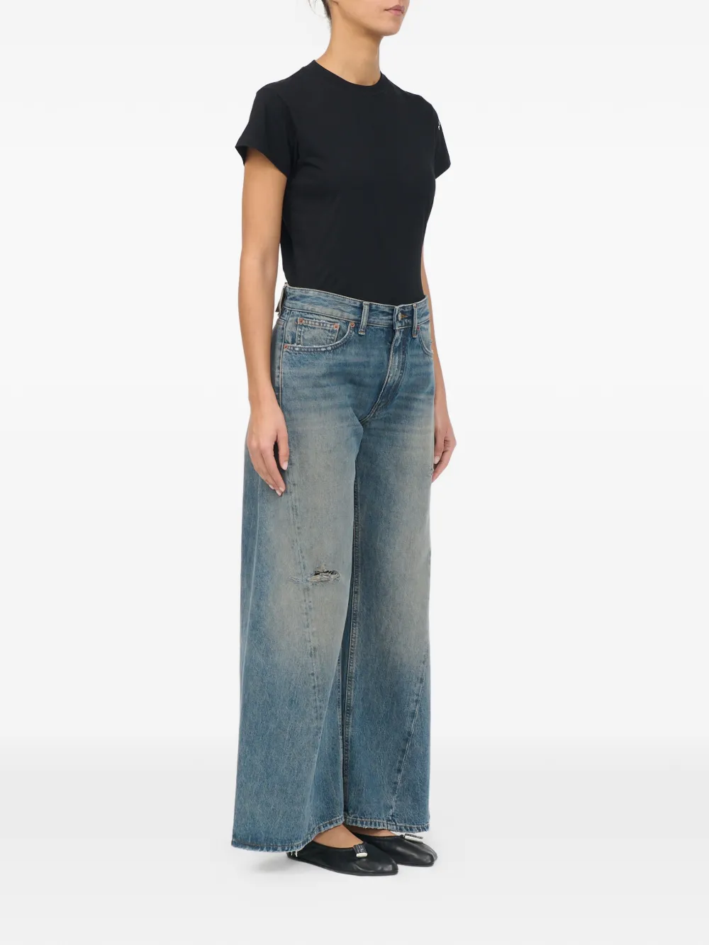  Mm6 Maison Margiela Vaqueros Anchos - Azul 