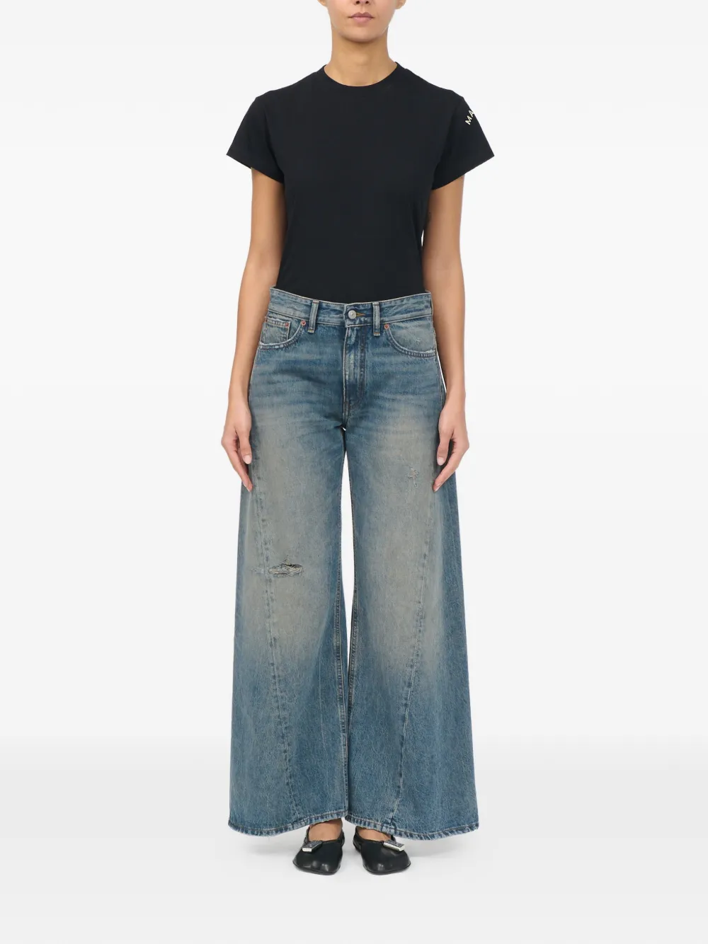  Mm6 Maison Margiela Vaqueros Anchos - Azul 