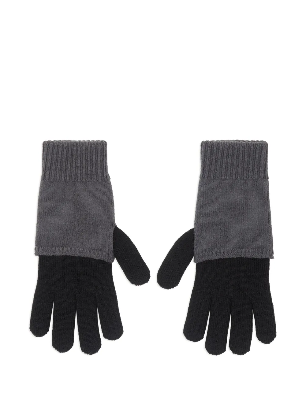 MM6 Maison Margiela two-tone knit gloves - Schwarz