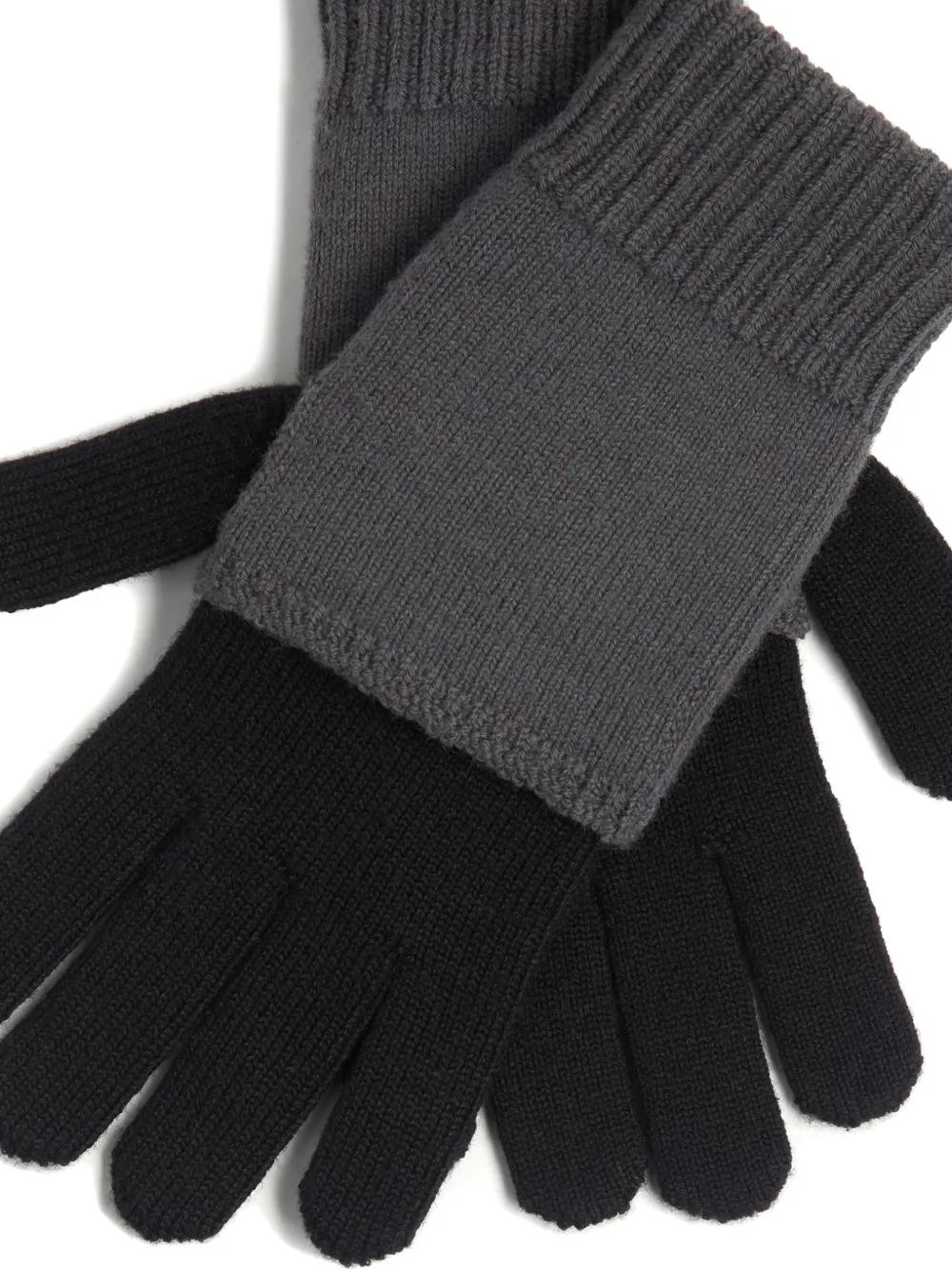 MM6 Maison Margiela Tweekleurige gebreide handschoenen Zwart