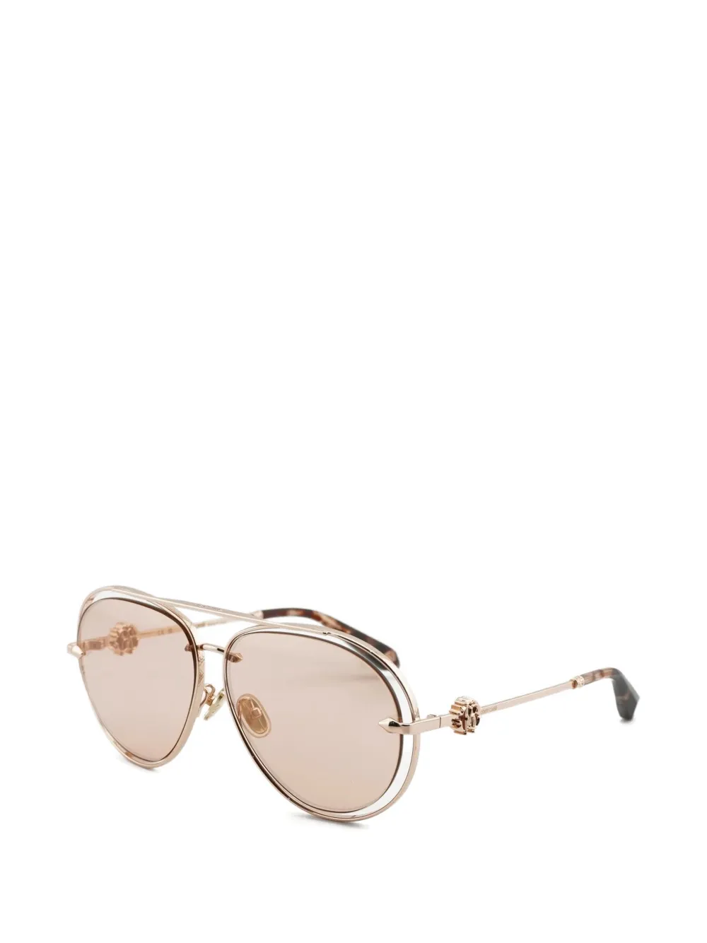 Roberto Cavalli Zonnebril met piloten montuur en gegraveerd detail Roze