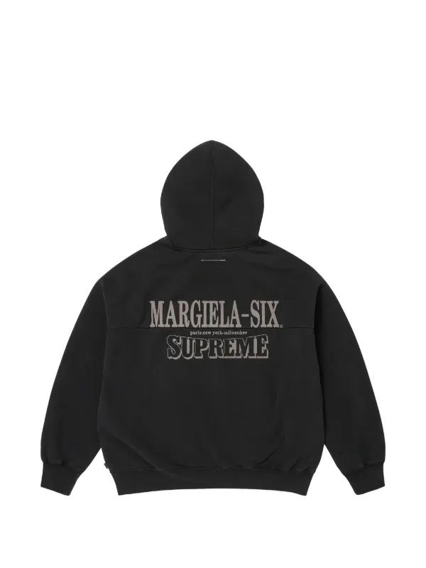 Supreme x MM6 Maison Margiela eagle-print zip-up Hoodie | Black