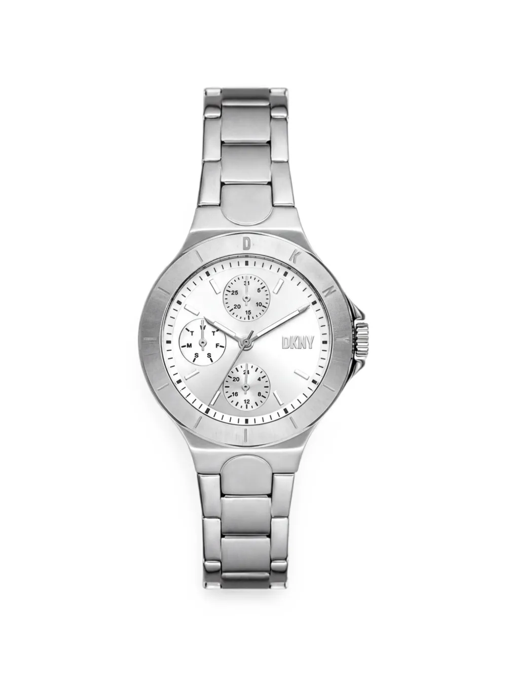 DKNY Chambers logo-engraved 31mm watch - Argento