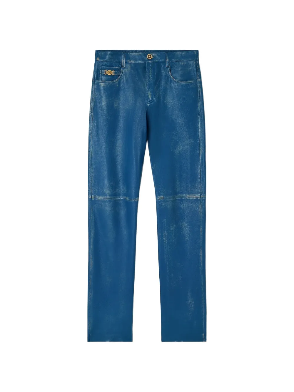Versace distressed-design trousers - Blu