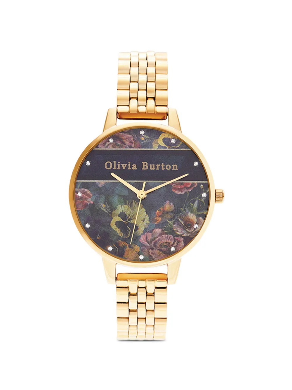 olivia burton floral-print dial 34mm watch - Blu