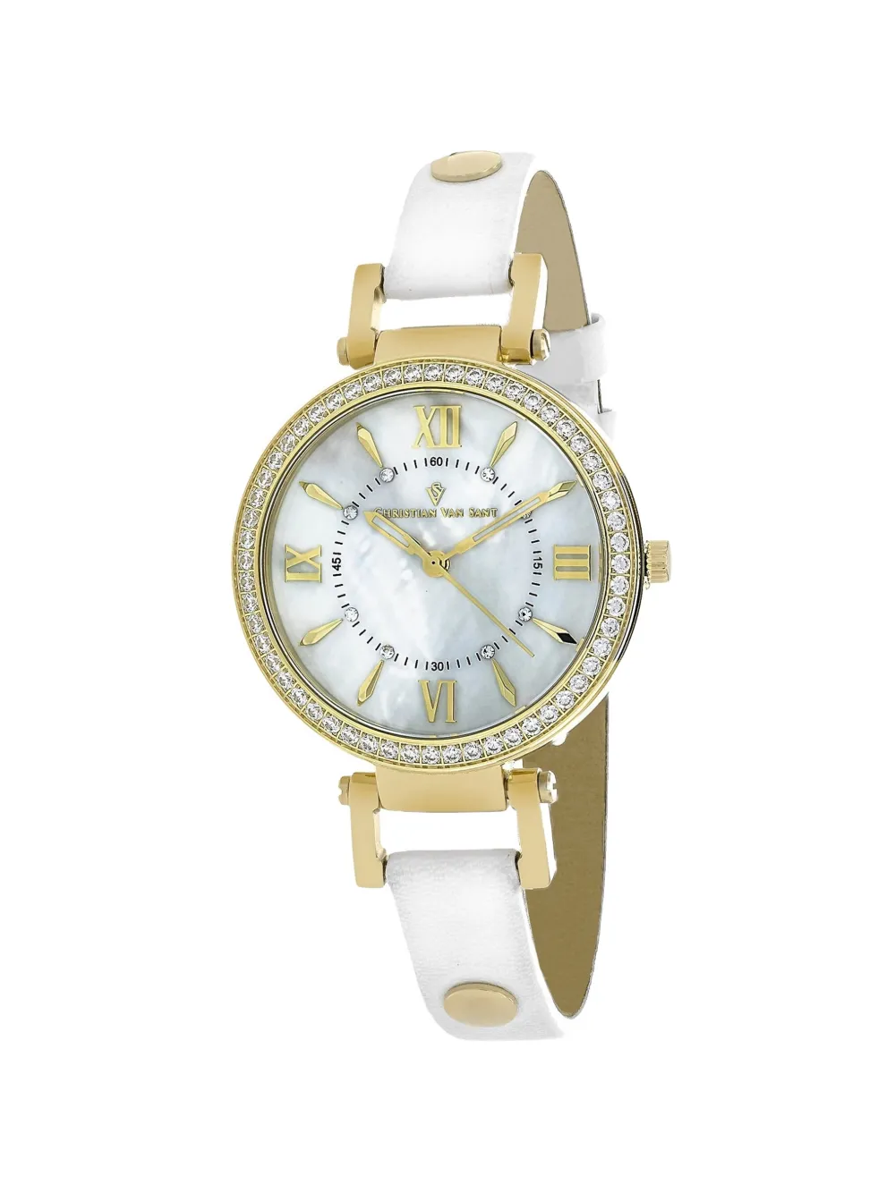 CHRISTIAN VAN SANT Petite crystal-embellished 31mm watch - Bianco