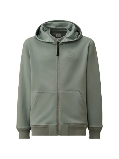 C.P. Company logo-embroidered zip-up hoodie