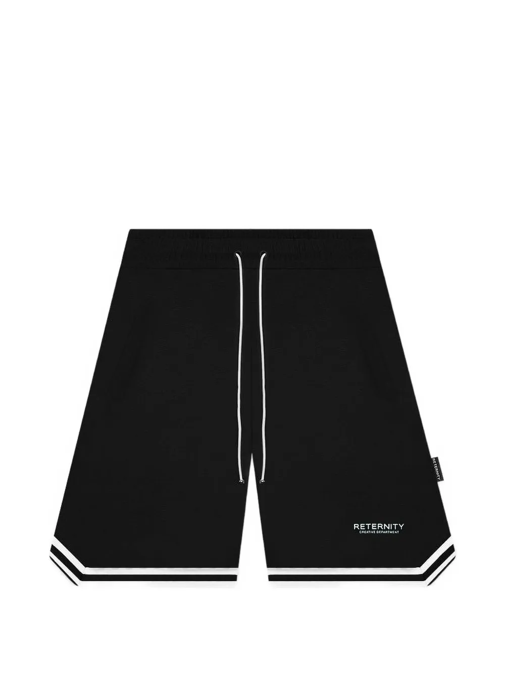 RETERNITY mesh striped-trim shorts - Nero