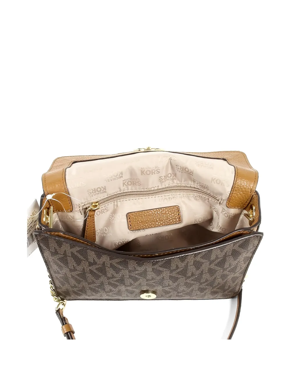 Michael Kors Vanna crossbodytas met logo-monogram Bruin