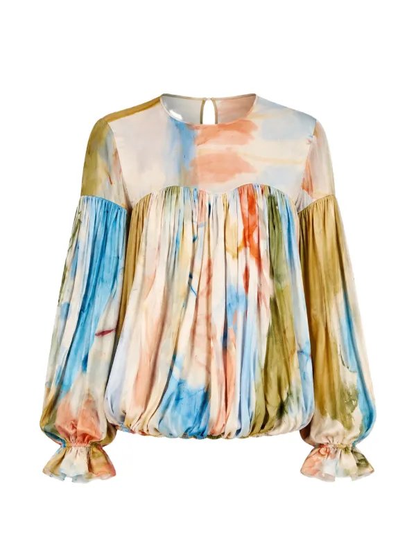 Ulla Johnson Pearl Pleated Blouse in Neutrals