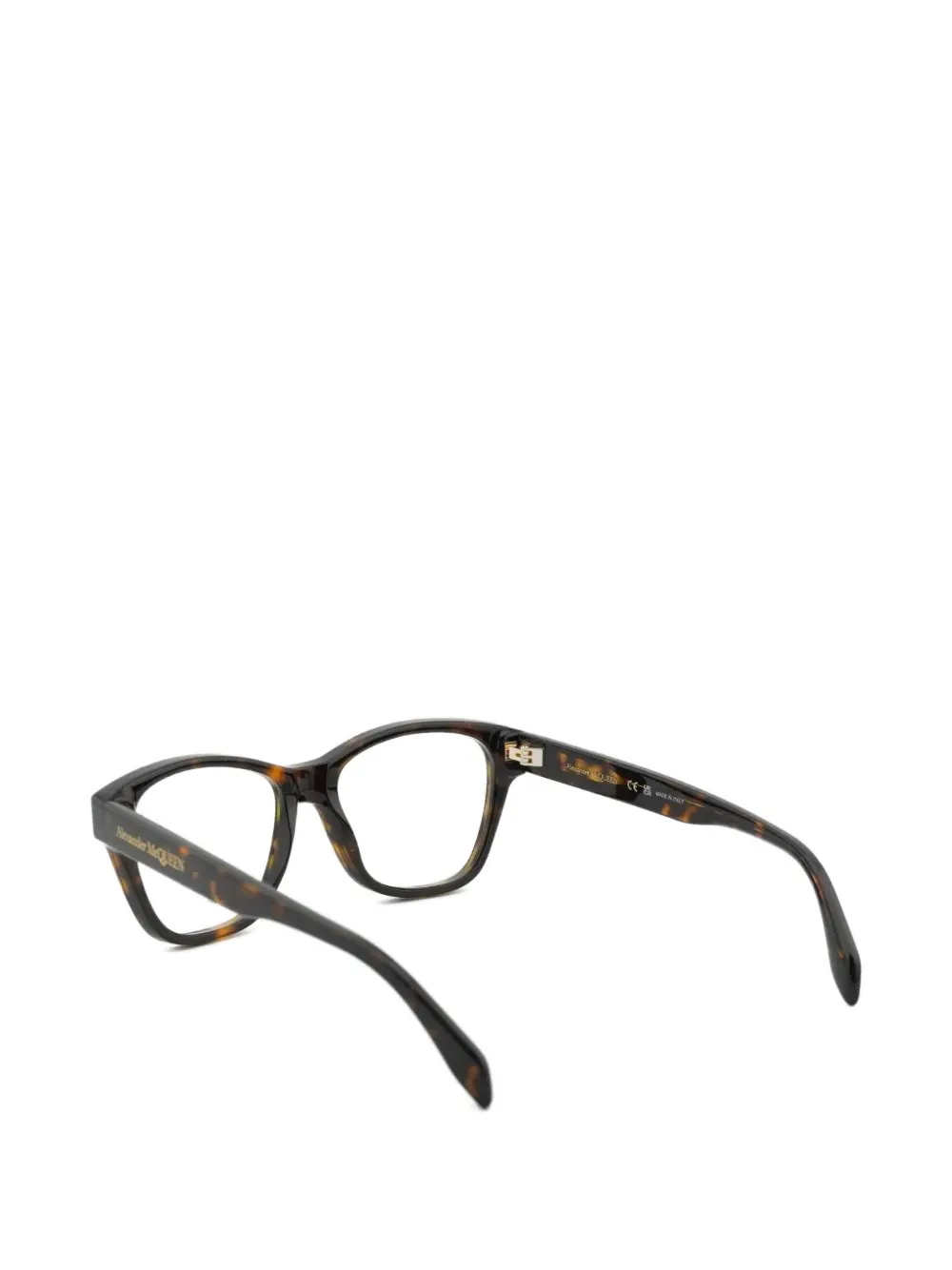Alexander McQueen Eyewear Zonnebril met schildpadschild-design Bruin