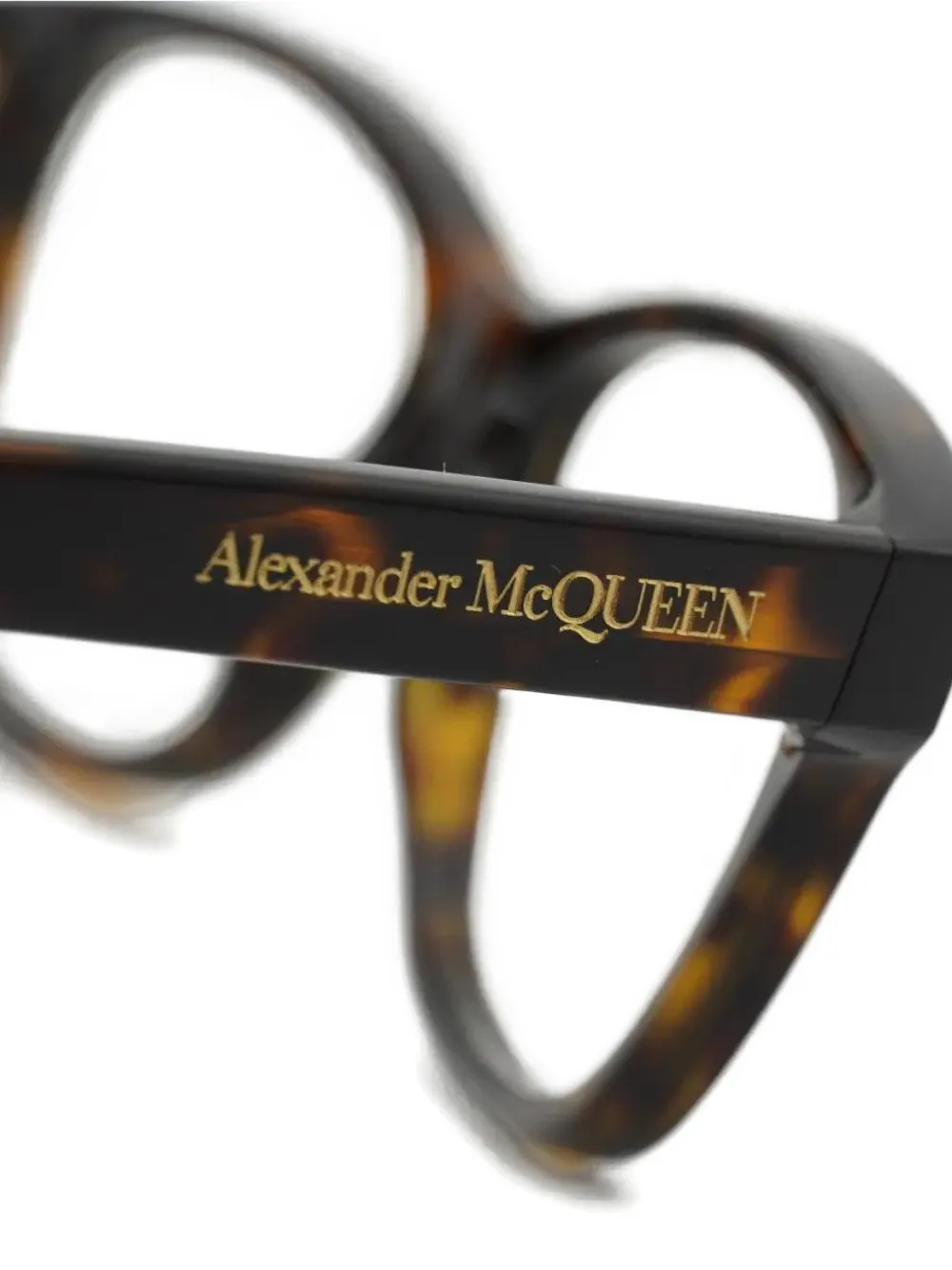 Alexander McQueen Eyewear Zonnebril met schildpadschild-design Bruin