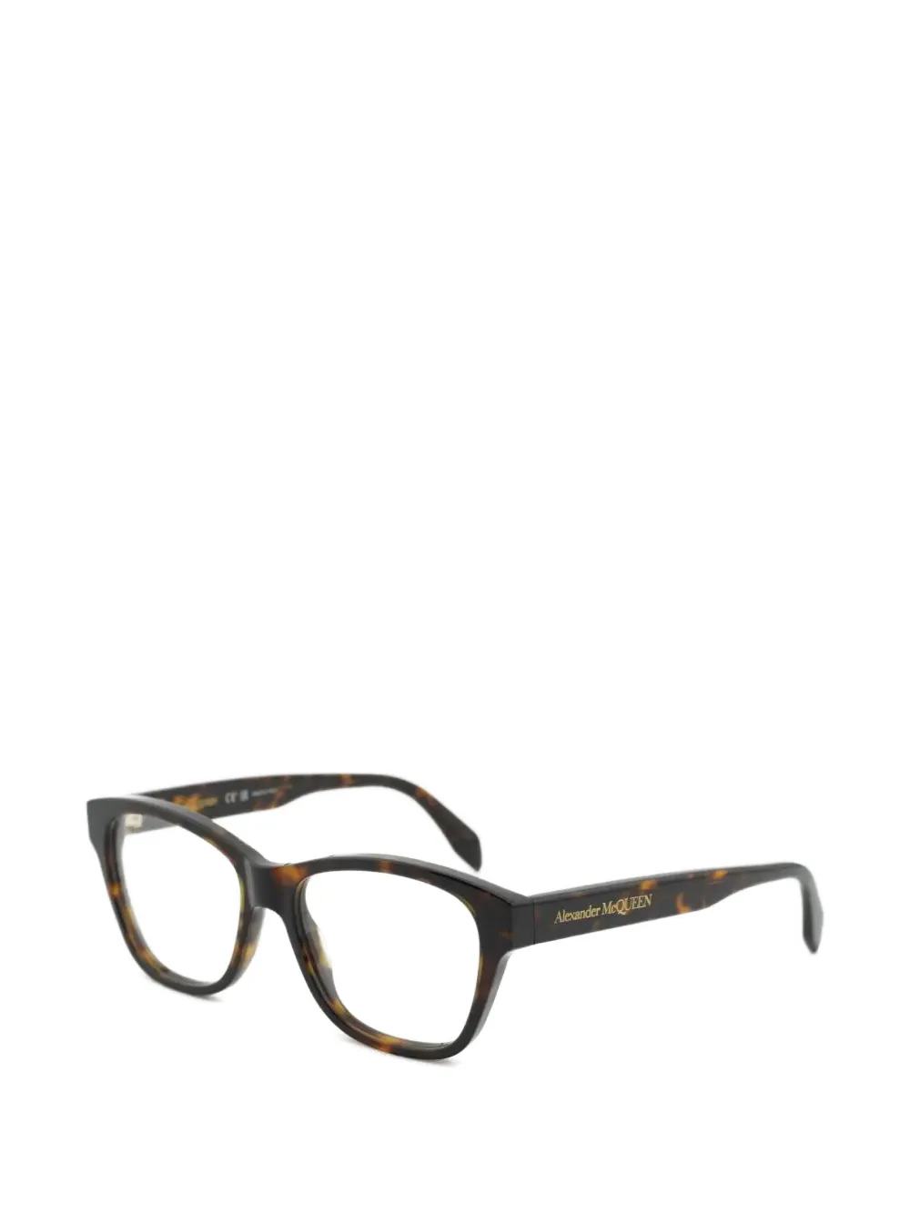 Alexander McQueen Eyewear Zonnebril met schildpadschild-design Bruin