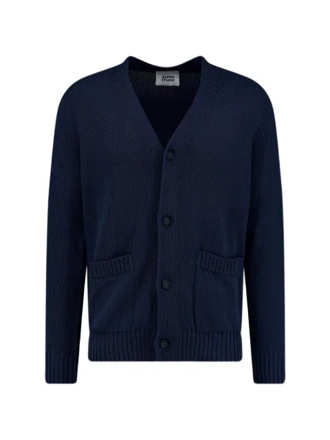 ALPHA STUDIO ribbed-trim button-up cardigan