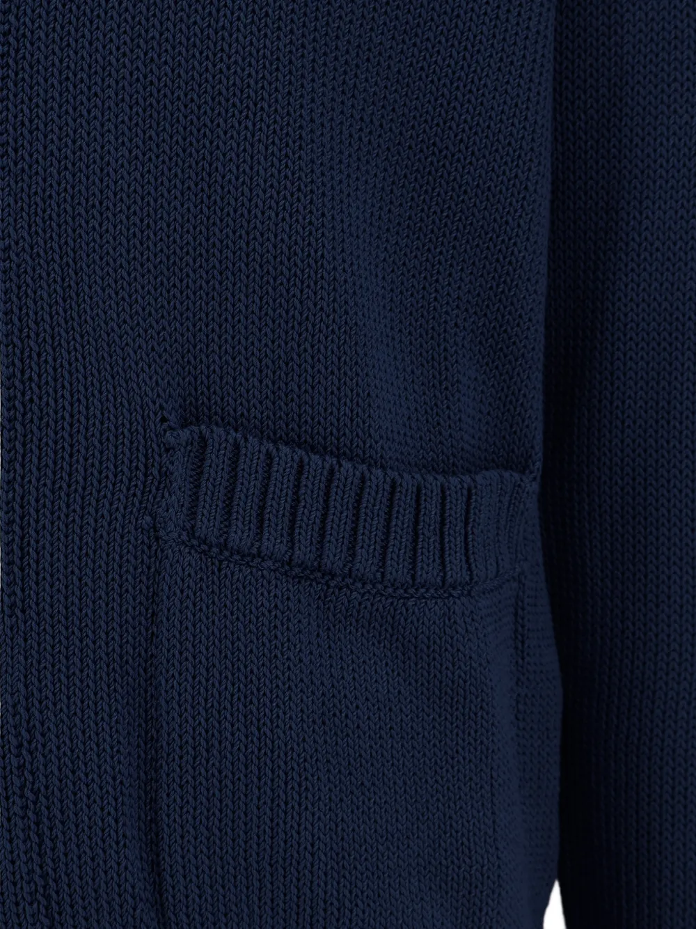  Alpha Studio Ribbed-trim Button-up Cardigan - Bleu 