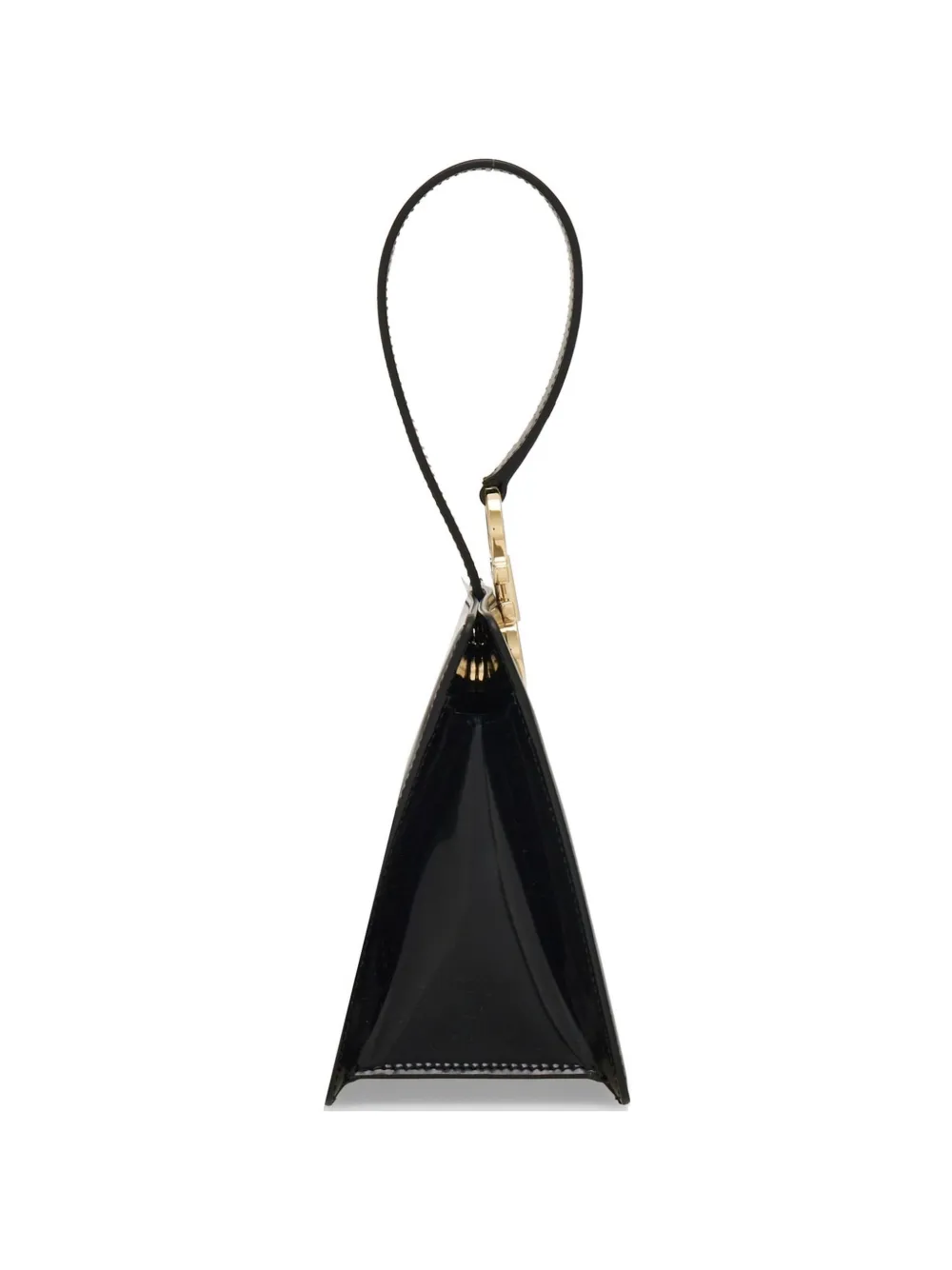 Ferragamo Mini Gancini Patent-leather Clutch In Black