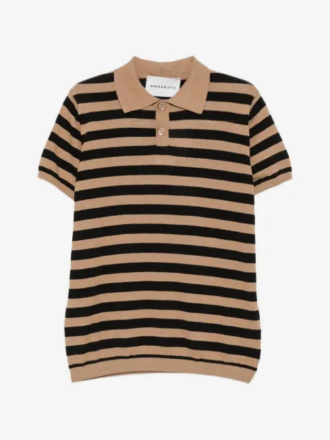 AMARANTO  polo rayé à manches courtes