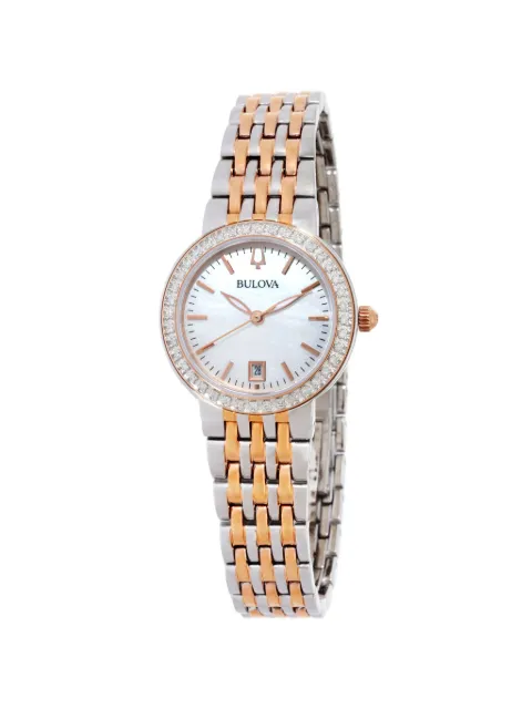 Bulova crystal bezel two-tone bracelet 30mm watch