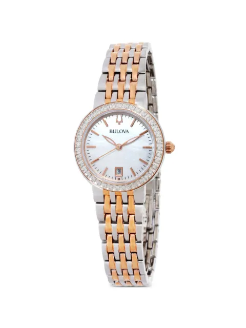 Bulova crystal bezel two-tone bracelet 30mm watch