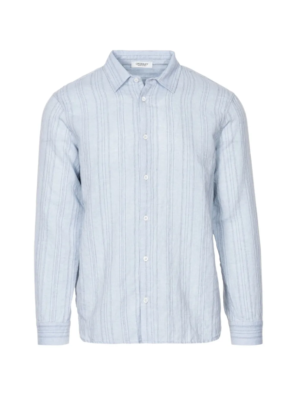 Crossley vertical-stripe long-sleeve shirt - Blu