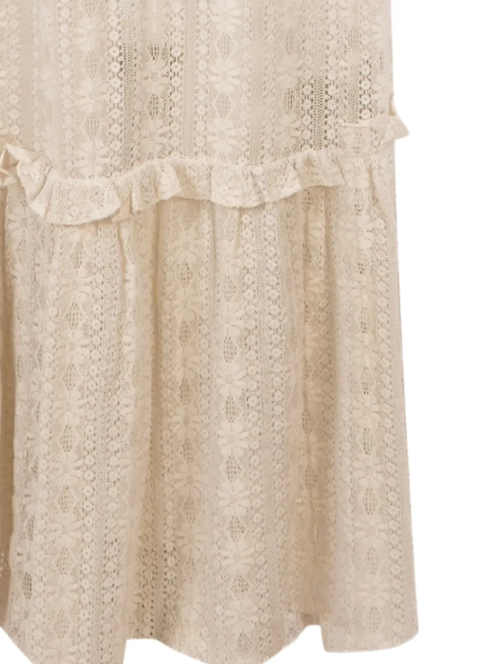Antik Batik Dolly maxi-jurk met kanten vlakken Beige