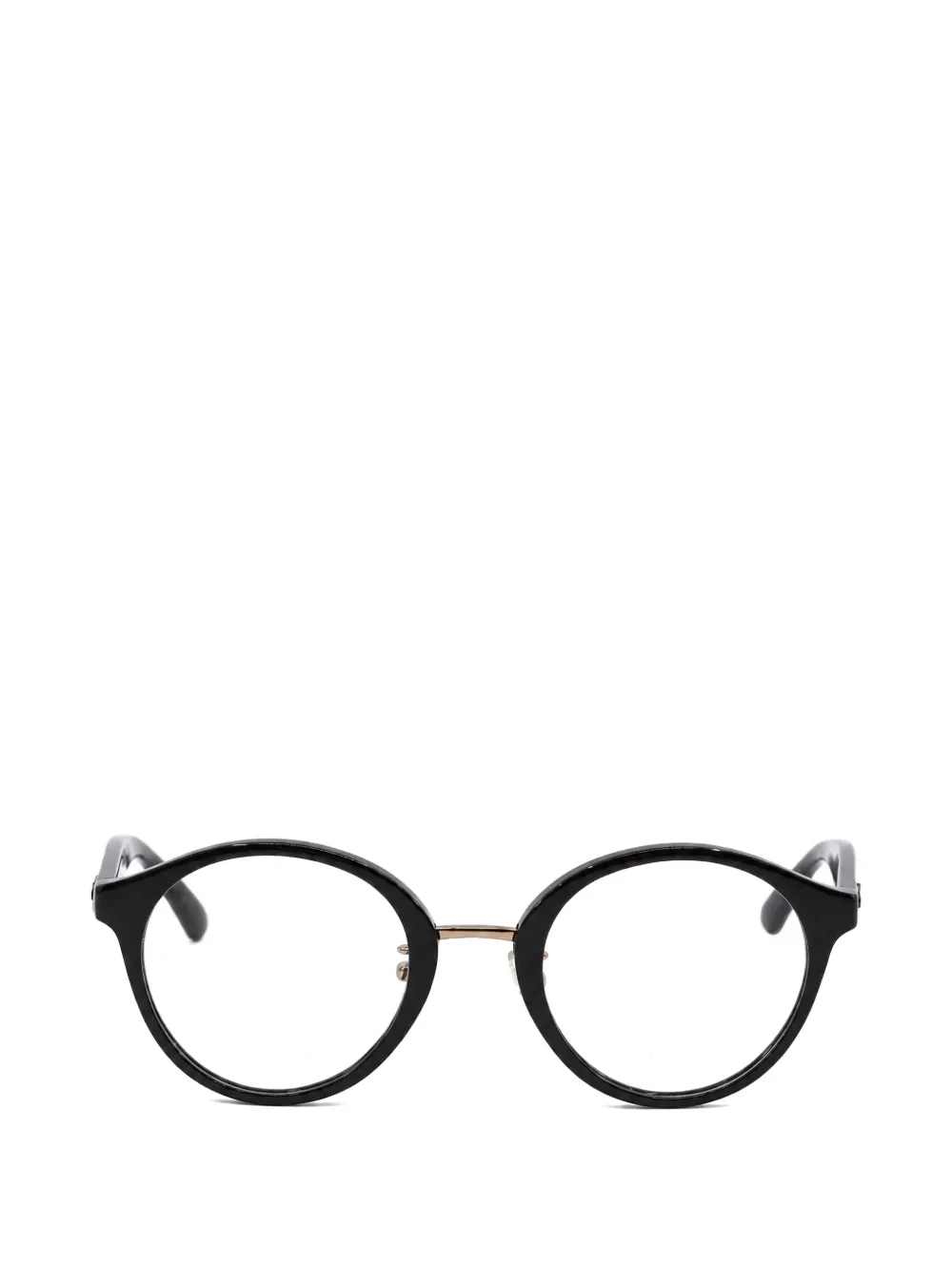 Jimmy Choo Eyewear round-frame glitter-embellished glasses - Nero