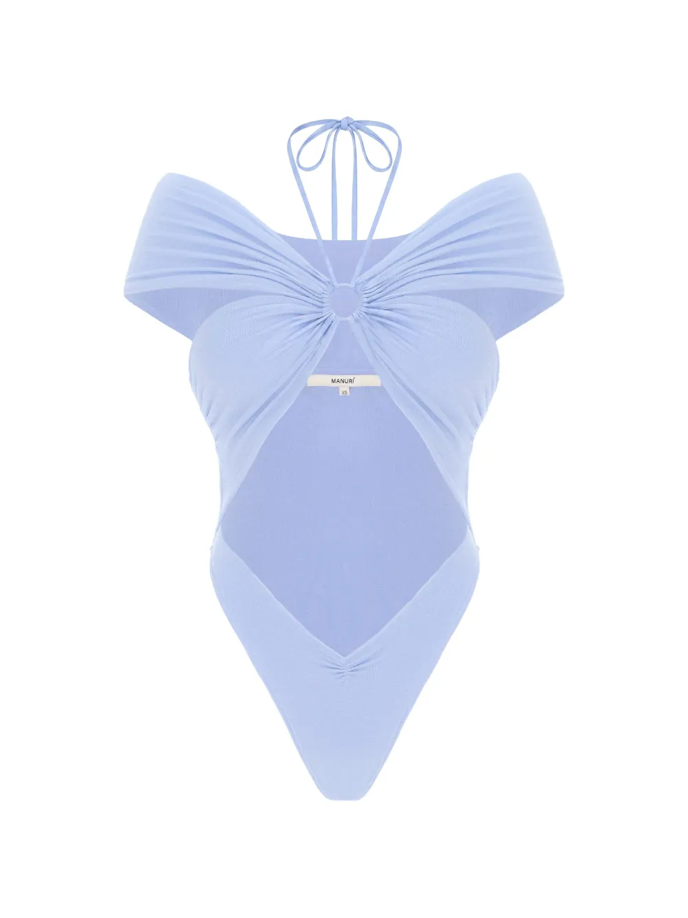 MANURÍ Eleni cut-out off-shoulder bodysuit - Blu