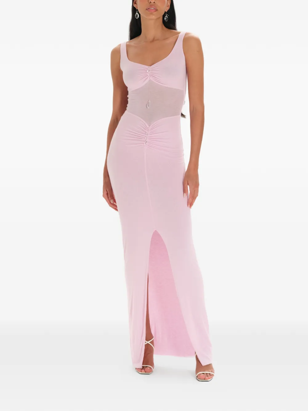 MANURÍ Kristen 2.5 maxi-jurk met kralen Roze