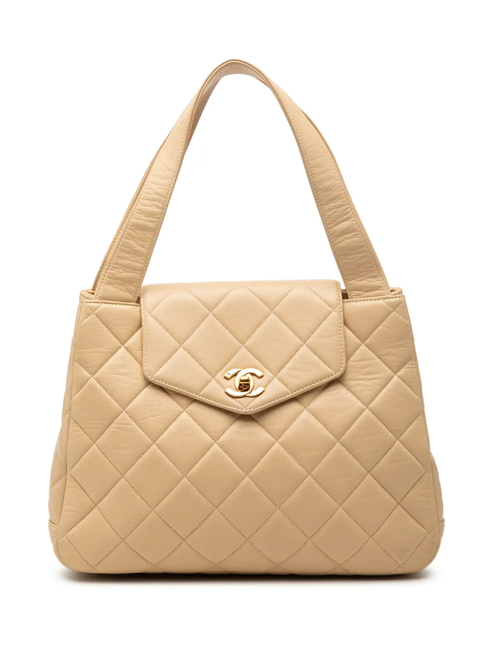 CHANEL Pre-Owned 1996-1997 Quilted Lambskin Flap Top Handle Bag handbag - Neutrals
