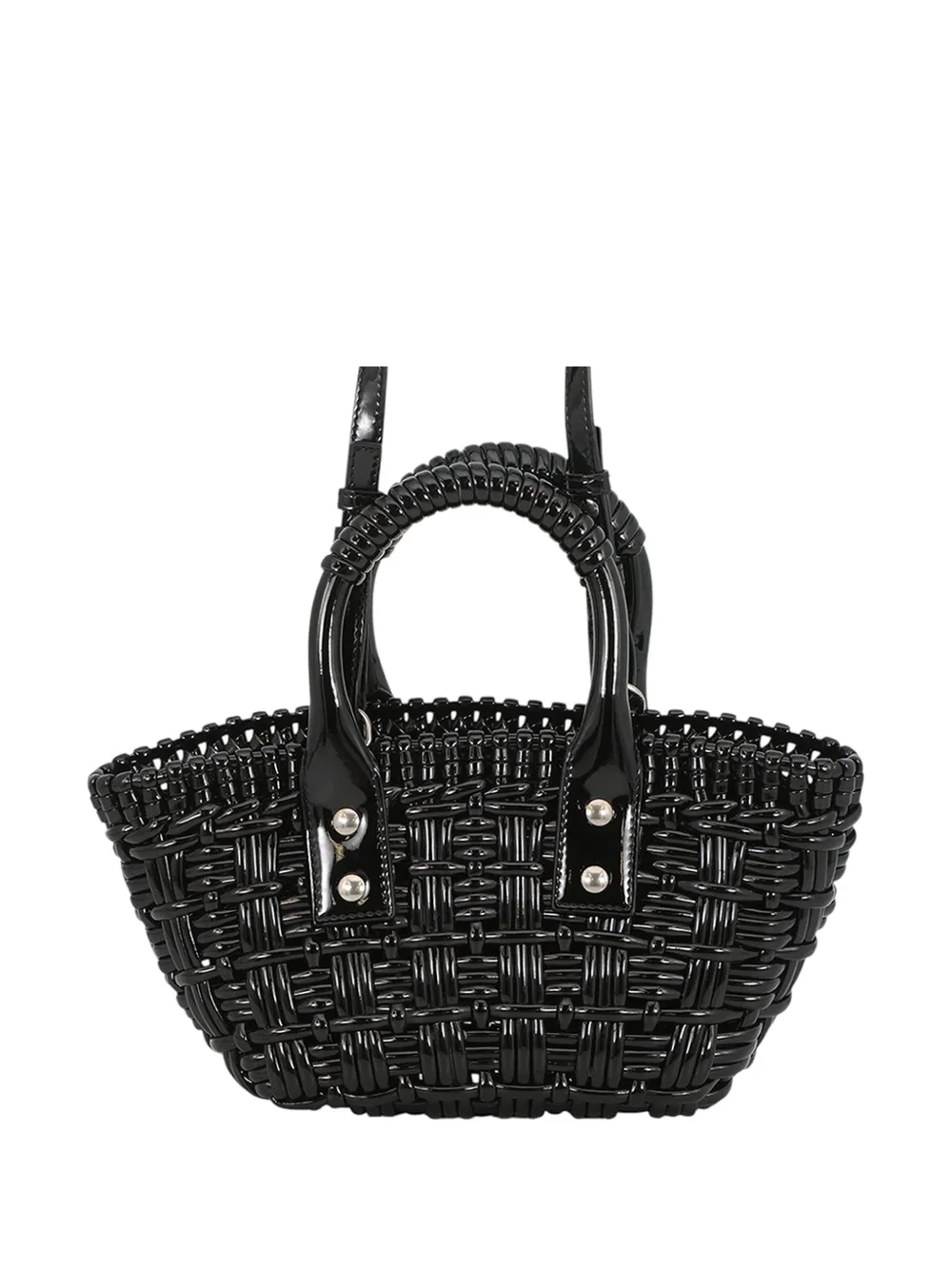 Balenciaga Pre-Owned 2018-2026 Faux Leather Bistro Basket Bag XXS satchel - Nero