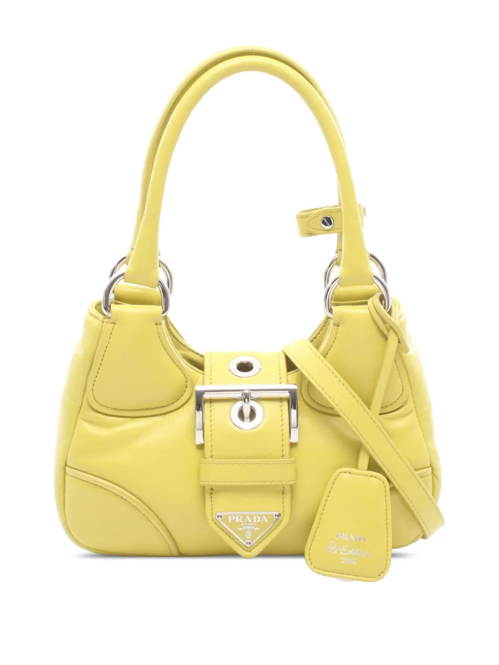 Prada Pre-Owned 2010-2026 Nappa Soft Padded Re Edition 2002 Moon satchel - Giallo