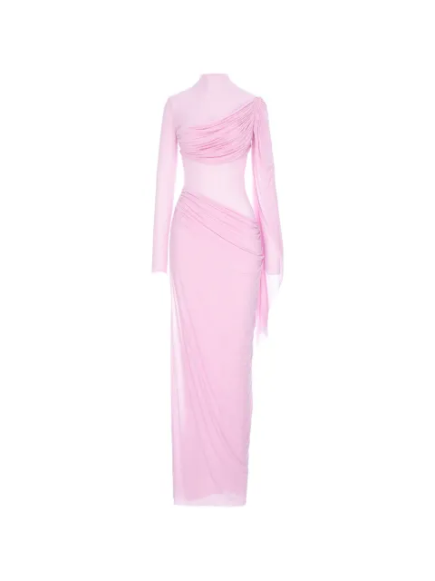 MANURÍ Medeea draped sheer maxi dress