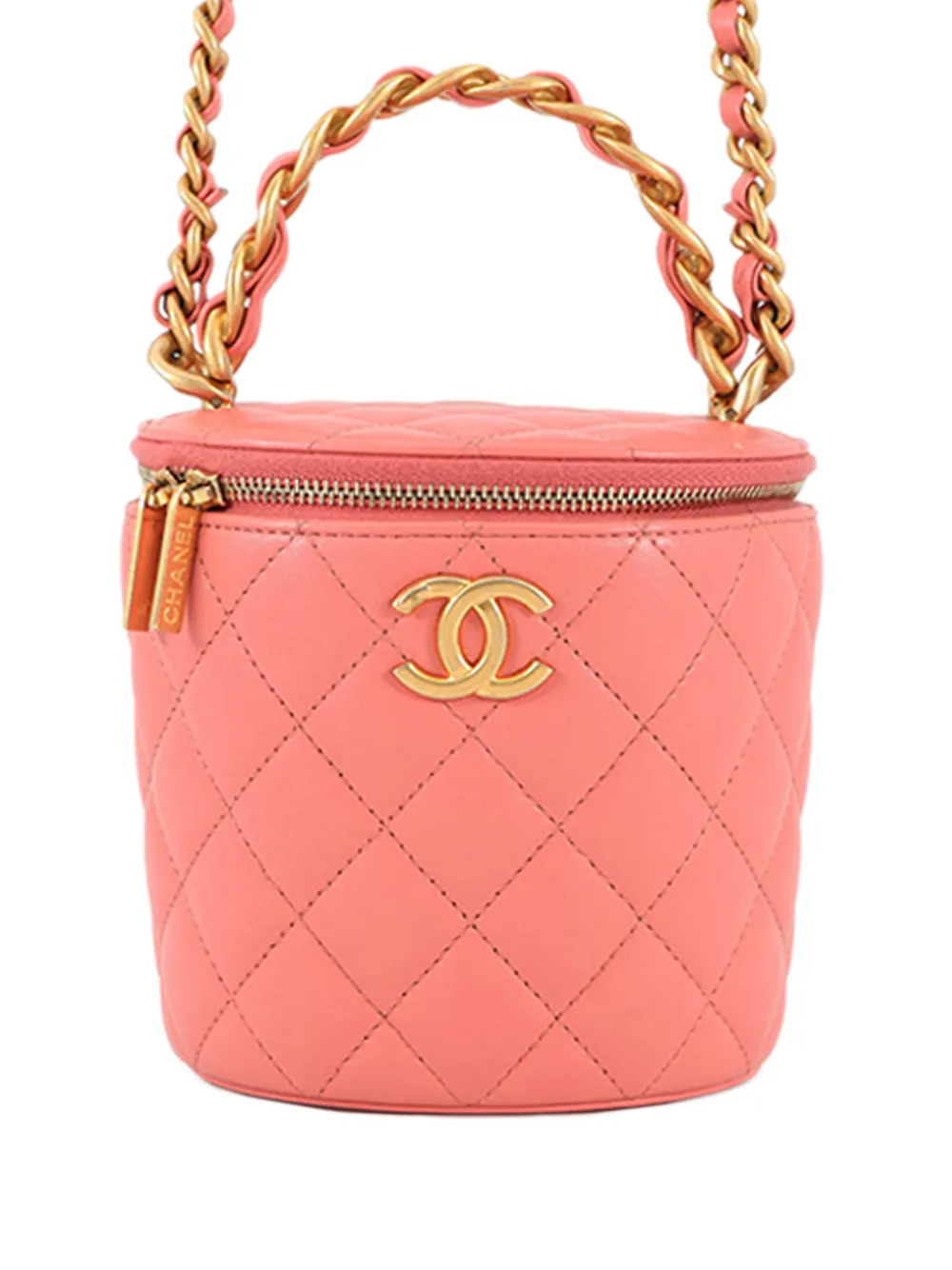CHANEL Pre-Owned 2021-2026 Quilted Lambskin Afternoon Tea Case with Chain vanity bag - Rosa