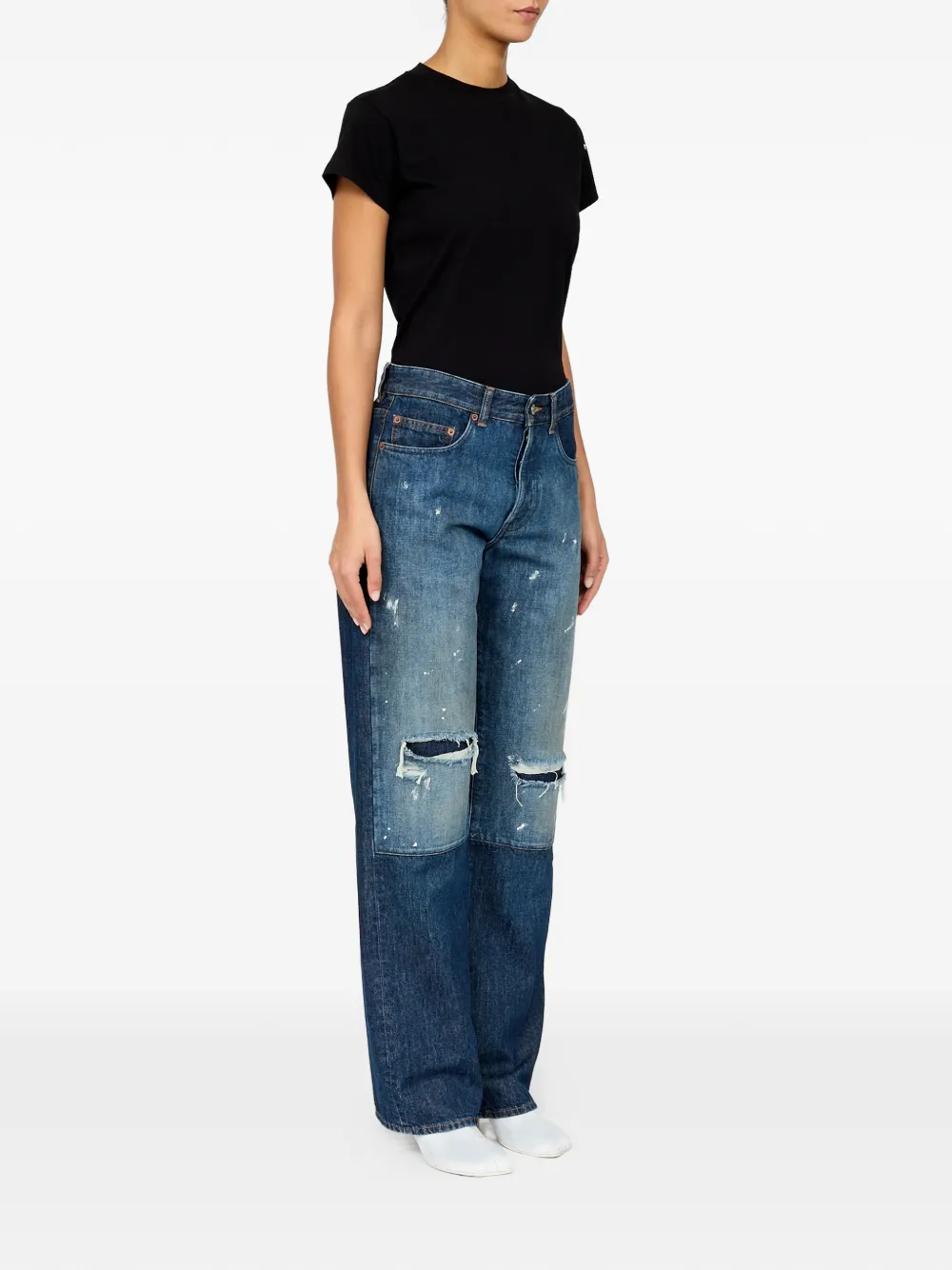 MM6 Maison Margiela Jeans met barrel pijpen Blauw