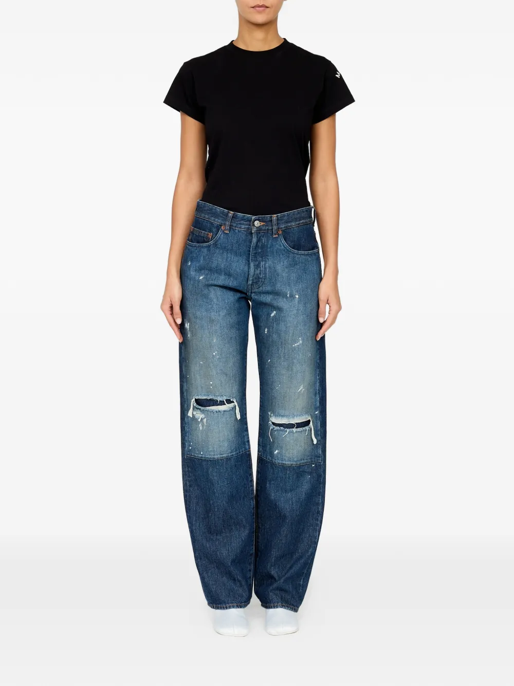 MM6 Maison Margiela Jeans met barrel pijpen Blauw