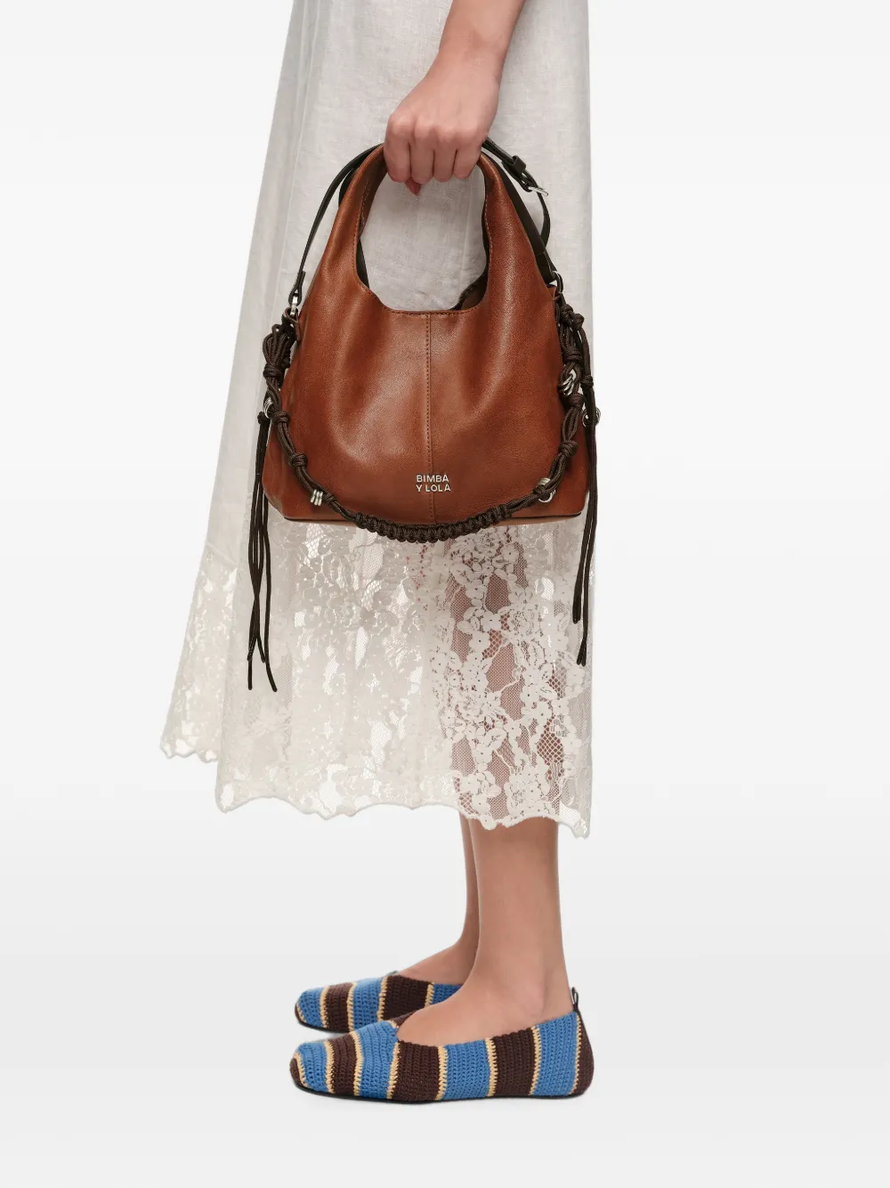 BIMBA Y LOLA Kleine leren tas Bruin