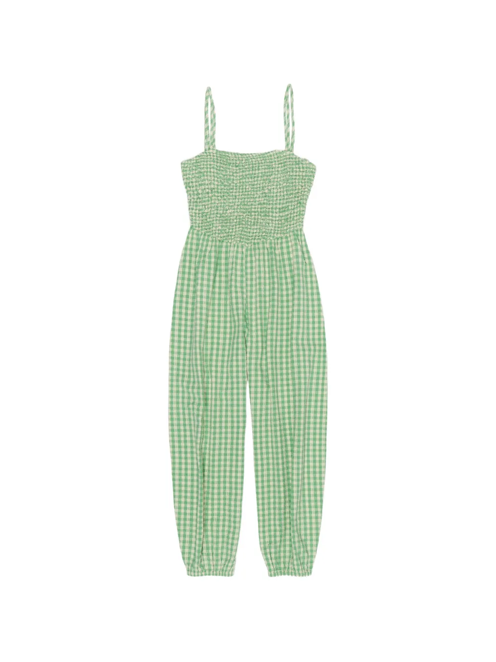 Bimba y Lola Karierter Jumpsuit mit Raffungen - Grün