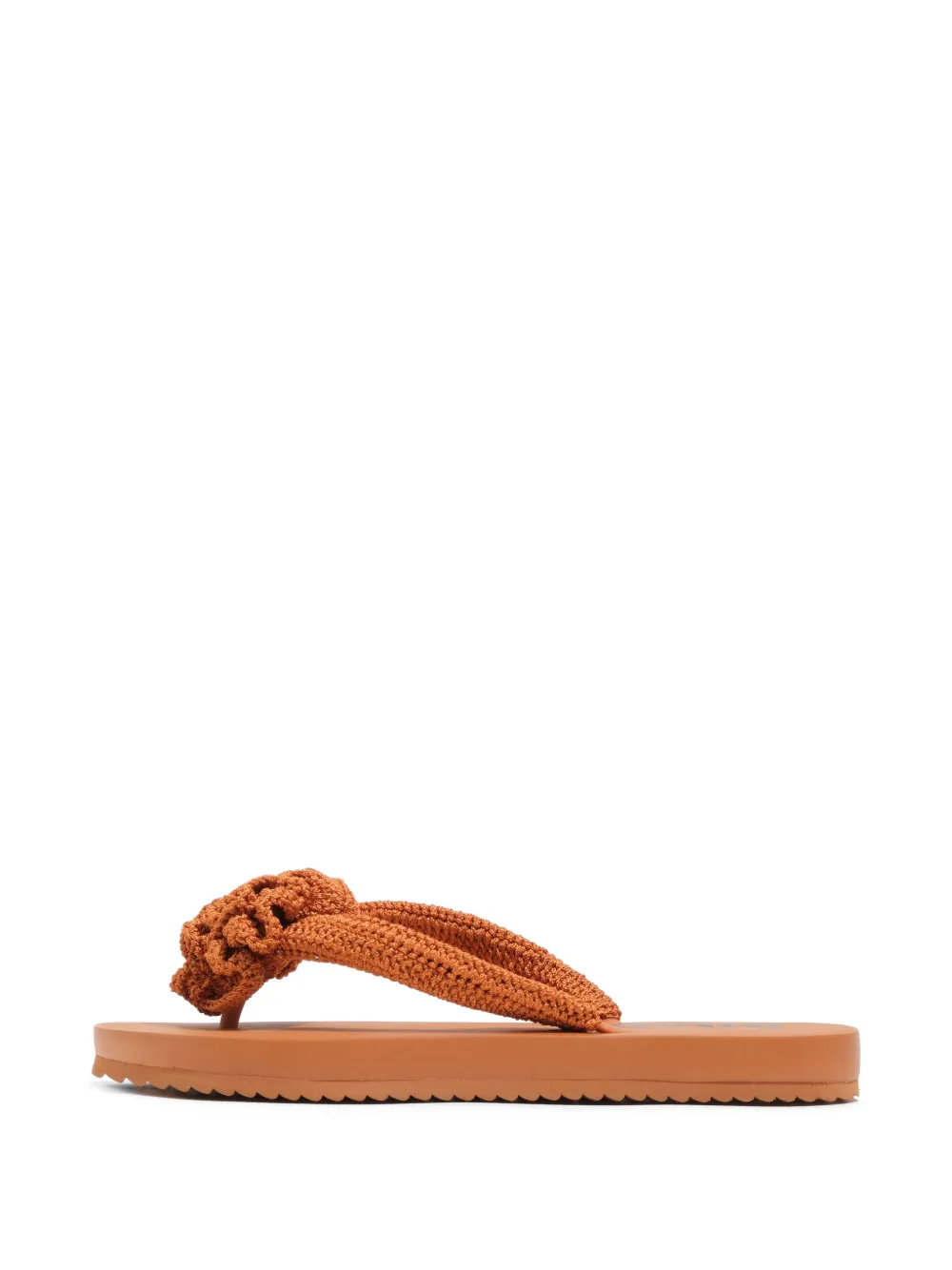 Bimba y Lola Gehäkelte Orange Flip-Flops mit Blume