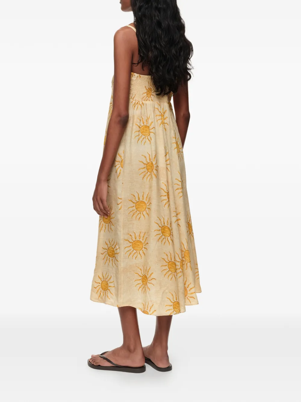 BIMBA Y LOLA Bimba by the South geplooide jurk met A-lijn Beige
