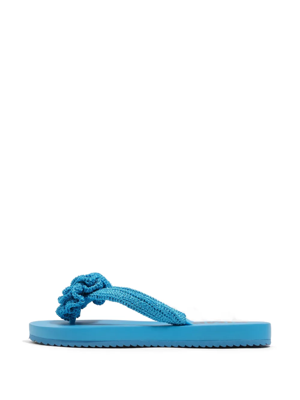 Bimba y Lola Gehäkelte Flip-Flops mit Blume - Blau
