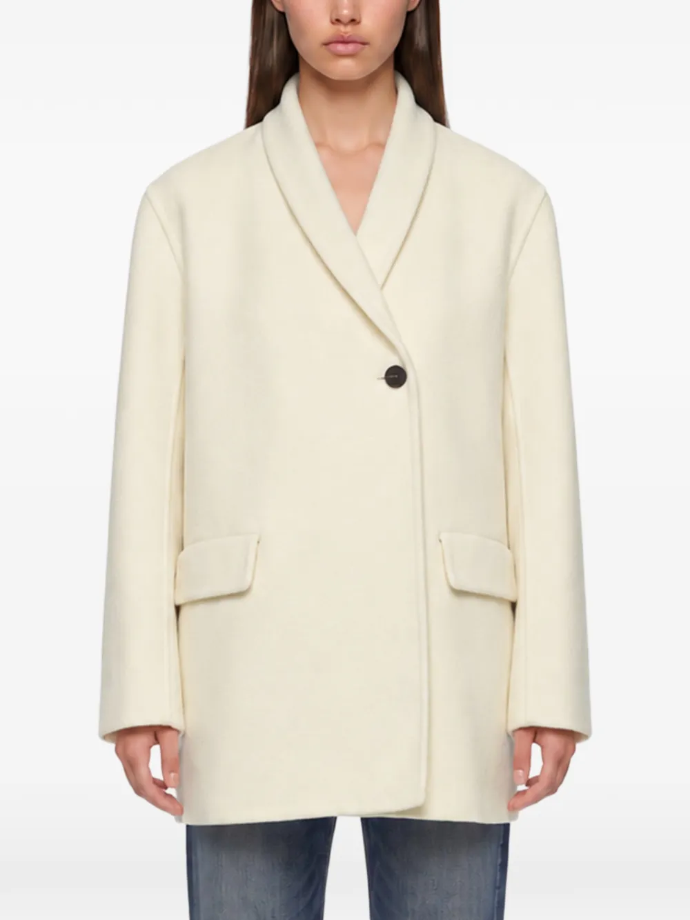 Antonelli shawl-lapel single-breasted coat Beige