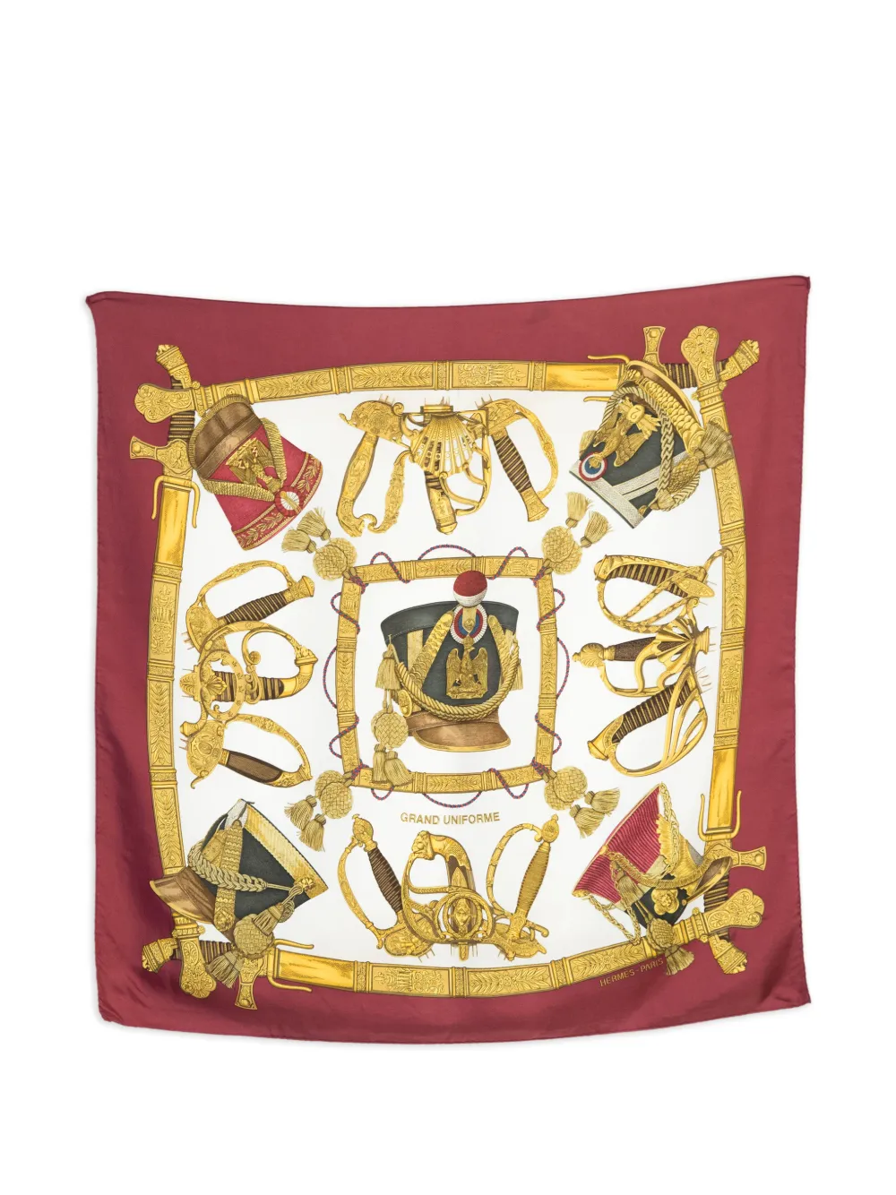 Hermès Pre-Owned 1985 Grand Uniforme silk scarf - Rosso