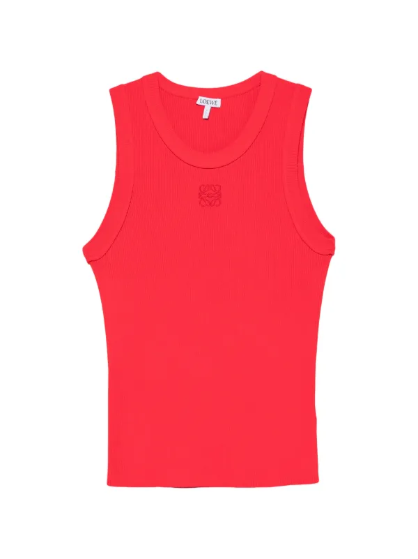 Loewe Anagram Tank Top in Stretch Viscose in Red