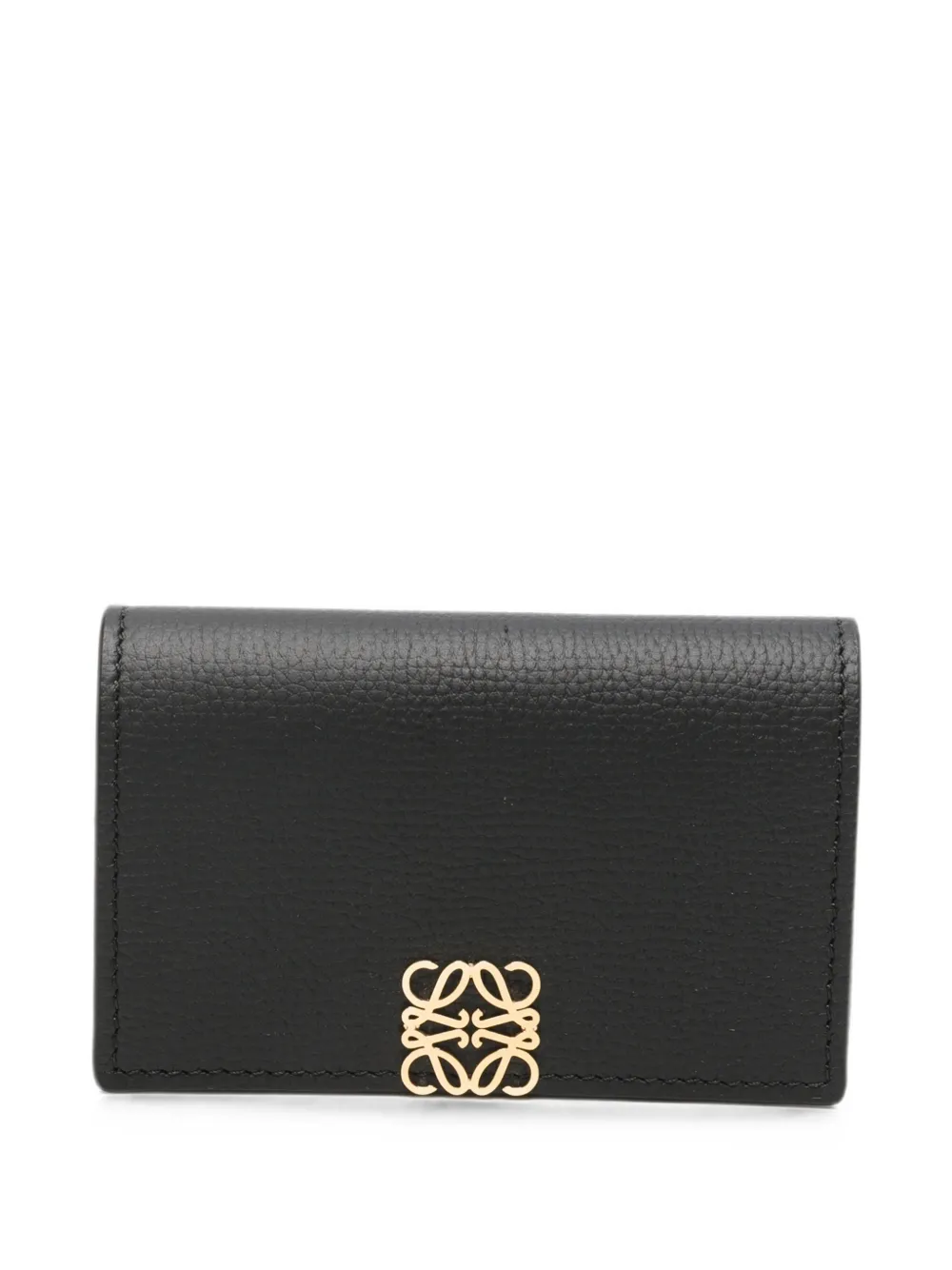 Loewe Anagram Pebbled-leather Wallet In Black