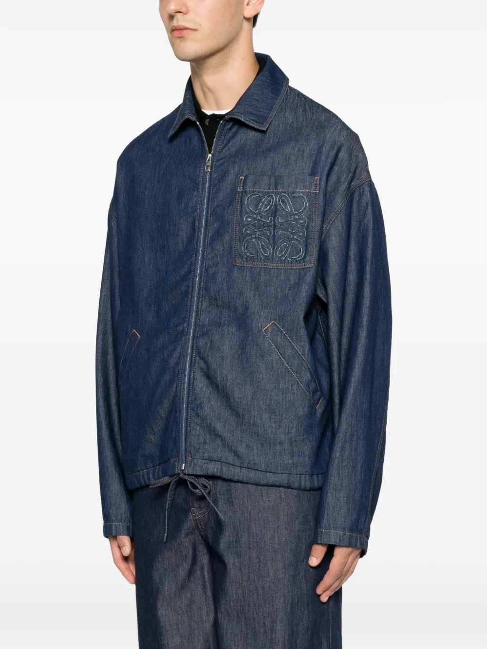  Loewe Anagram-patch Zip-fastening Jacket - Azul 