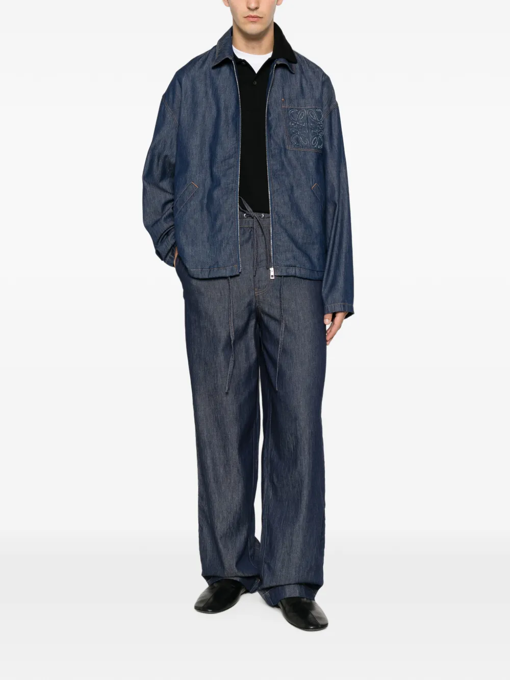  Loewe Anagram-patch Zip-fastening Jacket - Azul 
