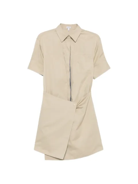 LOEWE vestido camisero con paneles y cuadros estampados