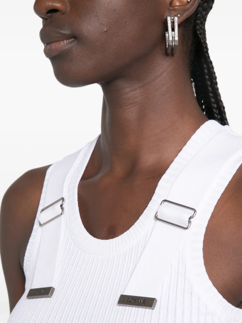 LOEWE Geribbelde tanktop Wit
