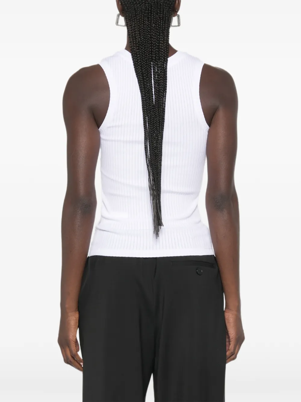 LOEWE Geribbelde tanktop Wit