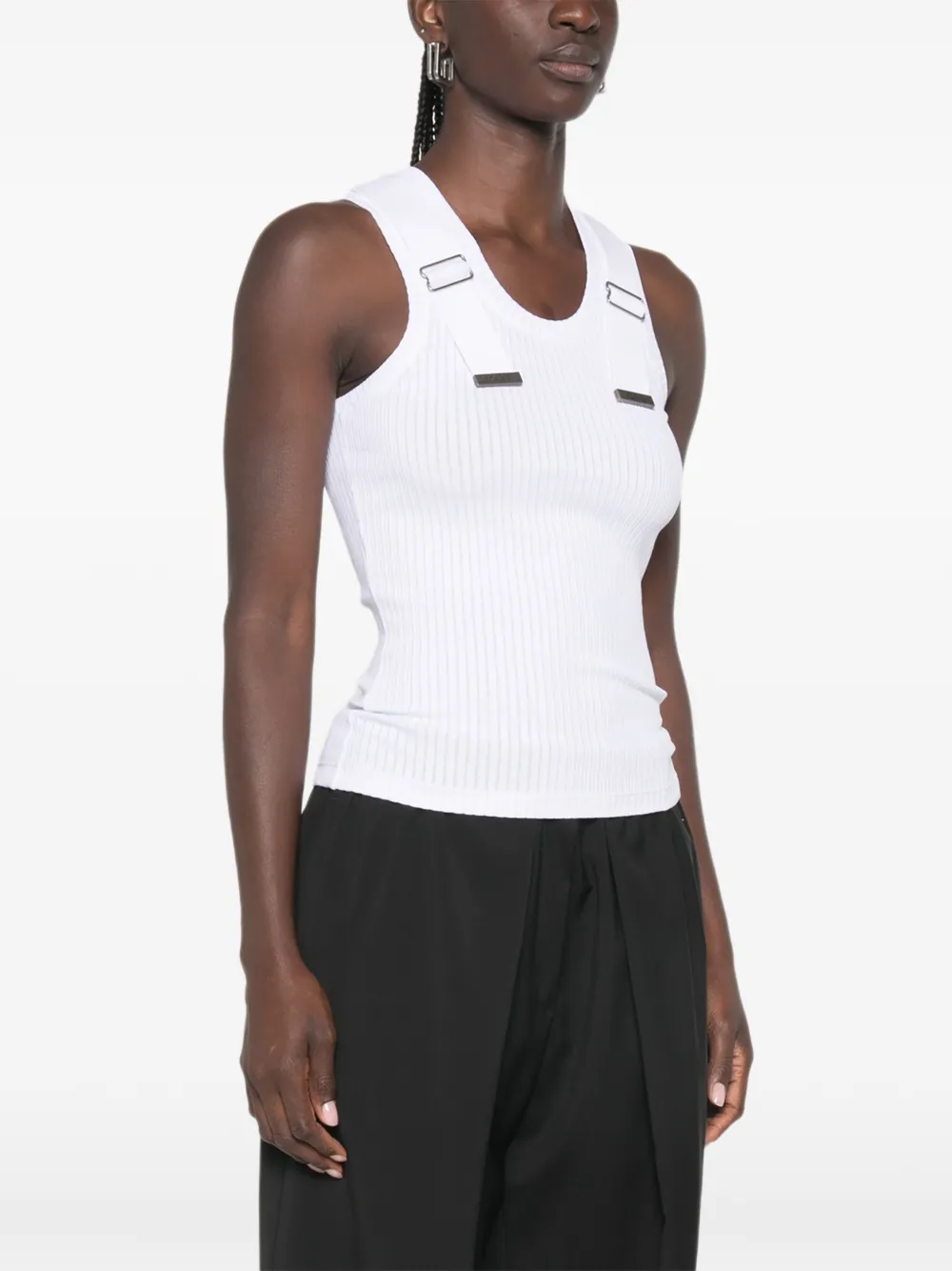 LOEWE Geribbelde tanktop Wit